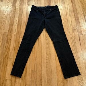 LOFT Curvy Straight Black Jeans Size 29 / 8